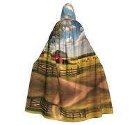 HJFCZH Ranch View Picture Halloween Adult Hooded Cape Super Large Hooded Cloak