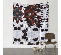 HJFCZH Red and white cowhide Prints Wall Decor Tapestry 60x51in - Boho Dorm Room Backdrop, Beach Blanket & Stylish Sofa Throw