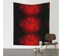 HJFCZH Red Cherry Blossom Prints Wall Decor Tapestry 60x51in - Boho Dorm Room Backdrop, Beach Blanket & Stylish Sofa Throw