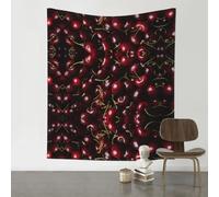 HJFCZH Red cherry Prints Wall Decor Tapestry 60x51in - Boho Dorm Room Backdrop, Beach Blanket & Stylish Sofa Throw