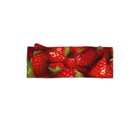 HJFCZH Red Strawberry Fruit Prints Baby Bow Headband - Soft, Skin-Friendly Nylon Blend for Newborn Photo Shoots & Baby Shower Gifts