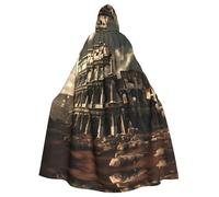 HJFCZH Remains of the Roman Colosseum Picture Halloween Adult Hooded Cloak ensuring easy care and long-lasting use