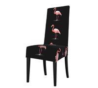 HJFCZH Removable dining chair cover Flamingo gently touching the water Prints soft and comfortable for banquet and ceremony restaurant chairs