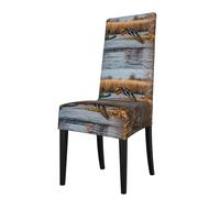 HJFCZH Removable dining chair cover Hunting Flying Wild Ducks Prints soft and comfortable for banquet and ceremony restaurant chairs