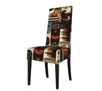HJFCZH Removable dining chair cover Primitive Totem Prints soft and comfortable for banquet and ceremony restaurant chairs