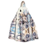 HJFCZH Retro Octopus Prints Hooded Cloak - Extra Large Cape with Drawstring, Cozy Layer