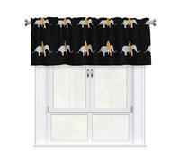 HJFCZH Rockets and Elephants Prints Durable Window Layer - 54x18 Inch 100% Polyester Peach Skin Valance for Long-Lasting Style