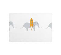 HJFCZH Rockets and Elephants Prints Placemats Set of 6 12x18in - Heavy-Duty Polyester Table Covers Engineered for Lasting Performance