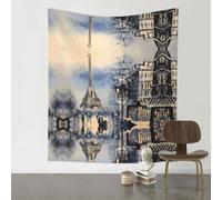 HJFCZH Romantic Paris Eiffel Tower Prints Wall Decor Tapestry 60x51in - Boho Dorm Room Backdrop, Beach Blanket & Stylish Sofa Throw