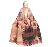 HJFCZH Roses In The Desert Printed Halloween Adult Hooded Cape Super Large Hooded Cloak