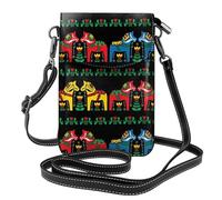 HJFCZH Runner Swedish Dala Horse Folk Leather Crossbody Phone Pouch