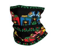 HJFCZH Runner Swedish Dala Horse Folk Prints Multi-Functional Sport Throw - Seamless, Quick-Dry Headwear for Hiking, Cycling, and Beyond!