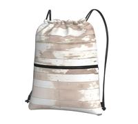 HJFCZH Rustic Old Barn Wood Prints Drawstring Zipper Backpack - Lightweight Gym Throw Bag with Front Pocket - Ideal for Travel & Yoga