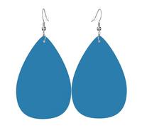 HJFCZH Sapphire Blue Prints Drip Earrings - Stylish Faux Leather Charms - Lightweight Dangling Jewelry for Women & Girls - Festive Holiday Accents