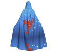 HJFCZH Sea Lobster Prints Hooded Cloak - Extra Large Cape with Drawstring, Cozy Layer