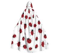 HJFCZH Seven Star Ladybird Prints Hooded Cloak - Extra Large Cape with Drawstring, Cozy Layer