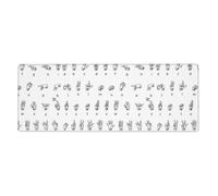 HJFCZH Sign Language Alphabet Mouse Pad 12x31.5in Extended Desk Throw