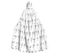 HJFCZH Sign Language Alphabet Prints Hooded Cloak - Durable Polyester Throw for Cosplay & Halloween Costumes