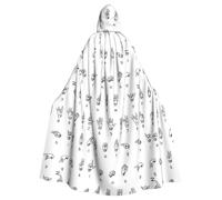 HJFCZH Sign Language Alphabet Prints Hooded Cloak - Long Polyester Throw for Durable Cosplay & Halloween