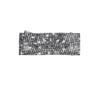 HJFCZH Silver Sequin Sparkle Pattern Prints Baby Bow Headband - Soft, Skin-Friendly Nylon Blend for Newborn Photo Shoots & Baby Shower Gifts
