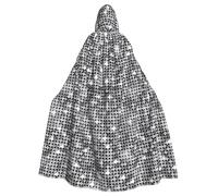 HJFCZH Silver Sequin Sparkle Pattern Prints Hooded Cloak - Oversized Cape, Cozy Throw for Halloween & Cosplay Fun