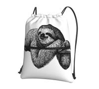 HJFCZH Sloth Prints Drawstring Zipper Backpack Lightweight Sport Gym Bag Water-Resistant Travel Throw Cover for Men Women Teens
