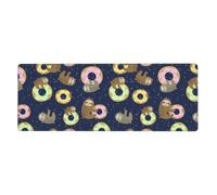HJFCZH Sloth With Doughnuts Mouse Pad 12x31.5in Extended Desk Protector