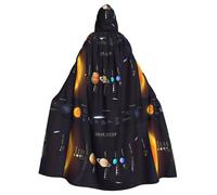 HJFCZH Solar System Jupiter Prints Hooded Cloak - Long Polyester Throw for Durable Cosplay & Halloween