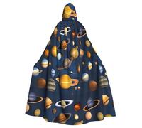 HJFCZH Solar System Planets Prints Hooded Cloak - Extra Large Cape with Drawstring, Cozy Layer