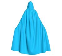 HJFCZH Solid color light blue Printed Halloween Adult Hooded Cape Cloak for wear during Halloween, role-playing