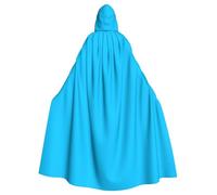 HJFCZH Solid color light blue Prints Hooded Cloak - Extra Large Cape with Drawstring, Cozy Layer