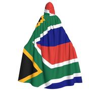 HJFCZH South African flag Printed Halloween Adult Hooded Cloak for various party and carnival settings