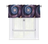 HJFCZH Spiral Galaxy Prints Kitchen Window Cover - 54x18 Inch Peach Skin Valance for Soft Lighting & Easy Style
