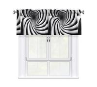 HJFCZH Spiral Optical Illusion GIF Prints Kitchen Window Cover - 54x18 Inch Peach Skin Valance for Soft Lighting & Easy Style