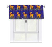HJFCZH Spitting Tongue Cartoon Dog Prints Durable Window Layer - 54x18 Inch 100% Polyester Peach Skin Valance for Long-Lasting Style