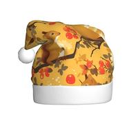 HJFCZH squirrel in the tree Picture Christmas Hat Durable for Adult for Halloween, Christmas, New Year