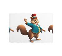 HJFCZH Squirrel Who Directs The Circus Prints Placemats Set of 6 12x18in - Heavy-Duty Polyester Table Covers Engineered for Lasting Performance