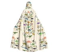 HJFCZH Stylish Learning Alphabets with Dinosaurs Prints Hooded Cloak - Long Cape, Comfortable Throw for Cosplay & Parties