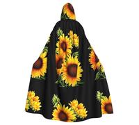 HJFCZH Summer Sunflower Prints Hooded Cloak - Extra Large Cape with Drawstring, Cozy Layer