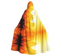 HJFCZH Sunflower and sunset Prints Hooded Cloak - Extra Large Cape with Drawstring, Cozy Layer
