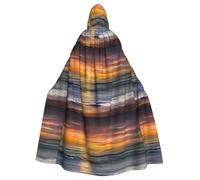 HJFCZH Sunset beach Prints Hooded Cloak - Extra Large Cape, Durable Costume Throw for Cospla