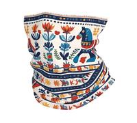 HJFCZH Swedish Dala Horse Folk Prints Multi-Function Sport Throw - Seamless, Breathable, Quick-Dry Headwear for Hiking, Biking & Outdoor Adventures