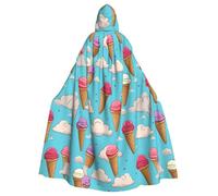 HJFCZH Sweet ice cream Prints Halloween Adult Hooded Cloak for various party and carnival settings