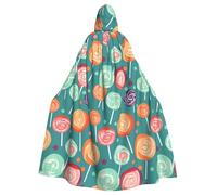 HJFCZH Sweet Lollipop Printed Halloween Adult Hooded Cloak for various party and carnival settings