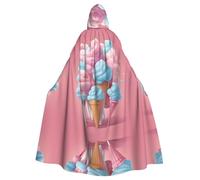 HJFCZH Sweet Marshmallow Printed Halloween Adult Hooded Cloak for various party and carnival settings