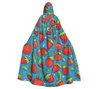 HJFCZH sweet strawberry Printing Halloween Adult Hooded Cloak is a super large, comfortable, and durable cloak