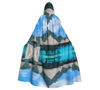 HJFCZH Tahiti Beach Prints Hooded Cloak - Extra Large Cape with Drawstring, Cozy Layer
