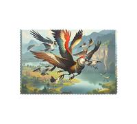 HJFCZH The birds are dancing. Printed Placemats for Dining Table Set of 6 for Hotels, Homes, and Banquets as Decorative Table Decorations, Beautiful durable