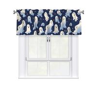 HJFCZH The dreadful spectre Prints Short Curtain with Valance - 54x18in Light Filtering Polyester for Kitchen, Bathroom, Studio - Fits Most Standard Rods