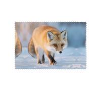 HJFCZH The Fox Who Stepped On Snow Prints Placemats Set of 6 12x18in - A Great Housewarming Gift for a Warm & Stylish Home